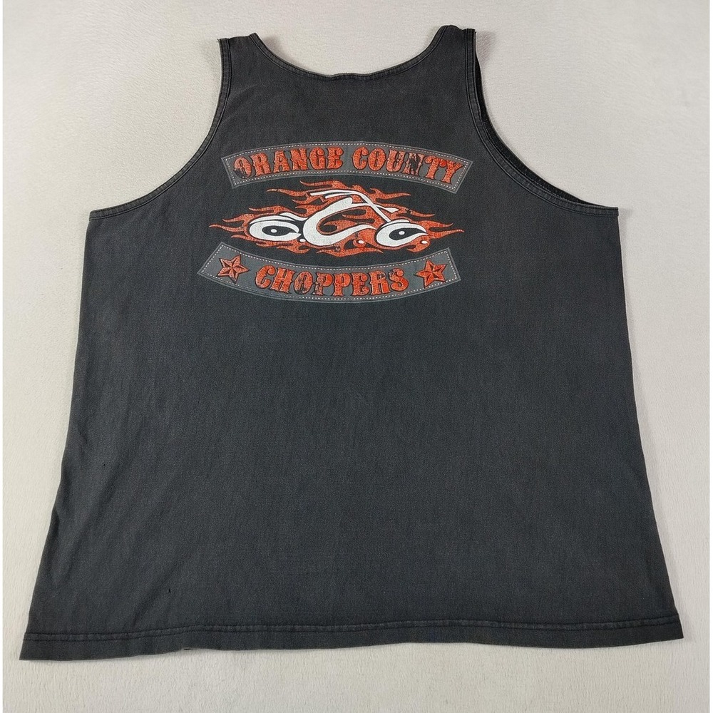 Vintage Orange County Choppers Tank Mens Large Black Distressed Biker Motorcycle